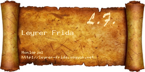 Leyrer Frida névjegykártya